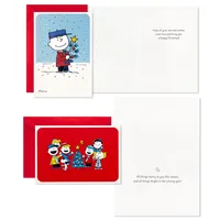 Peanuts Boxed Christmas Cards Assortment, Classic Comics (4 Designs, 16 Cards and Envelopes)