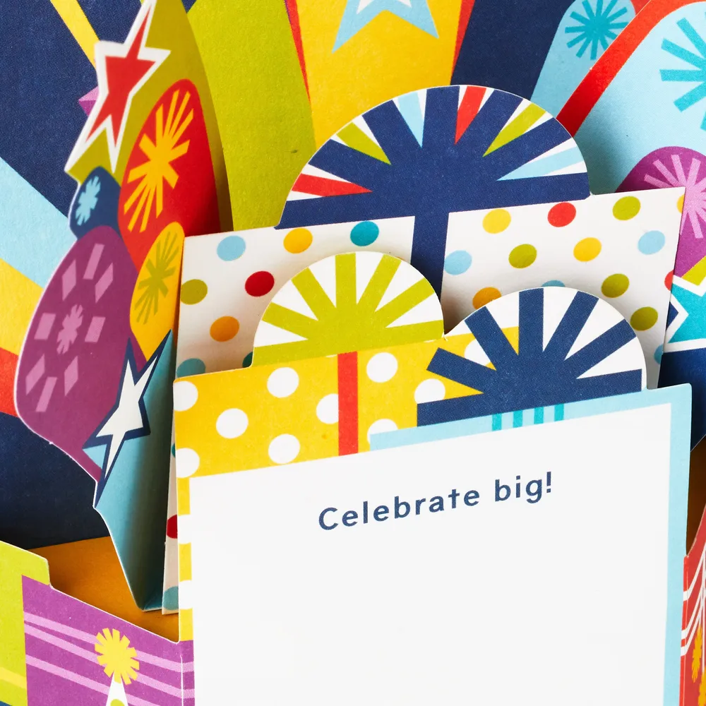 Celebrate Big Musical 3D Pop-Up Birthday Card With Light