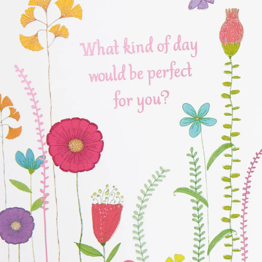 Colorful Wildflowers Perfect Day Birthday Card