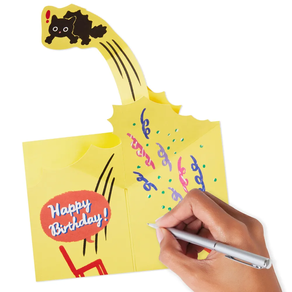 Pop Up Birthday Card (Surprised Cat)