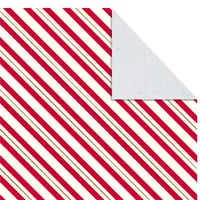 Hallmark Flat Christmas Wrapping Paper Sheets with Cutlines on Reverse and  Gift Tag Seals (12 Folded Sheets, 16 Gift Tag Stickers) Red, White and Gold  Stripes, Santa Claus, Snowflakes on Plaid 