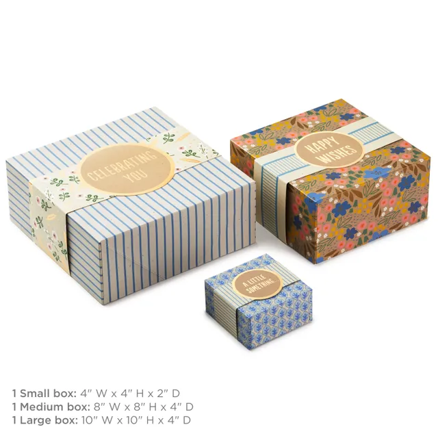 Nesting Boxes with Lids and Fill (Set of 3, White and Gold, Assorted S –  Hallmark Canada