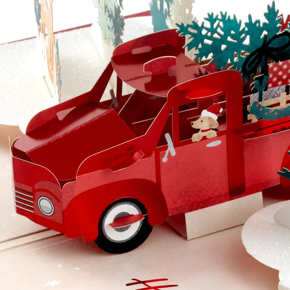 Signature Paper Wonder Pop Up Christmas Card (Red Truck)