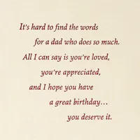Birthday Greeting Card to Father (Loved and Appreciated)