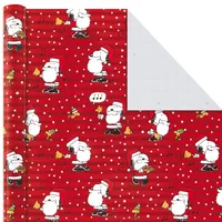 Christmas Peanuts Wrapping Paper with Cut Lines on Reverse (Pack of 3, 105 sq. ft. ttl)