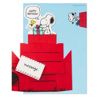 Pop Up Peanuts Birthday Card (Snoopy Dog House)