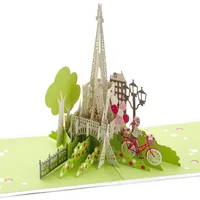 Bonjour Eiffel Tower 3D Pop-Up Hello Card