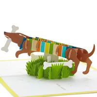 Happy All Day Long Wiener Dog 3D Pop Up Card