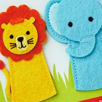 Wild and Happy Birthday Card With Finger Puppets for Kids