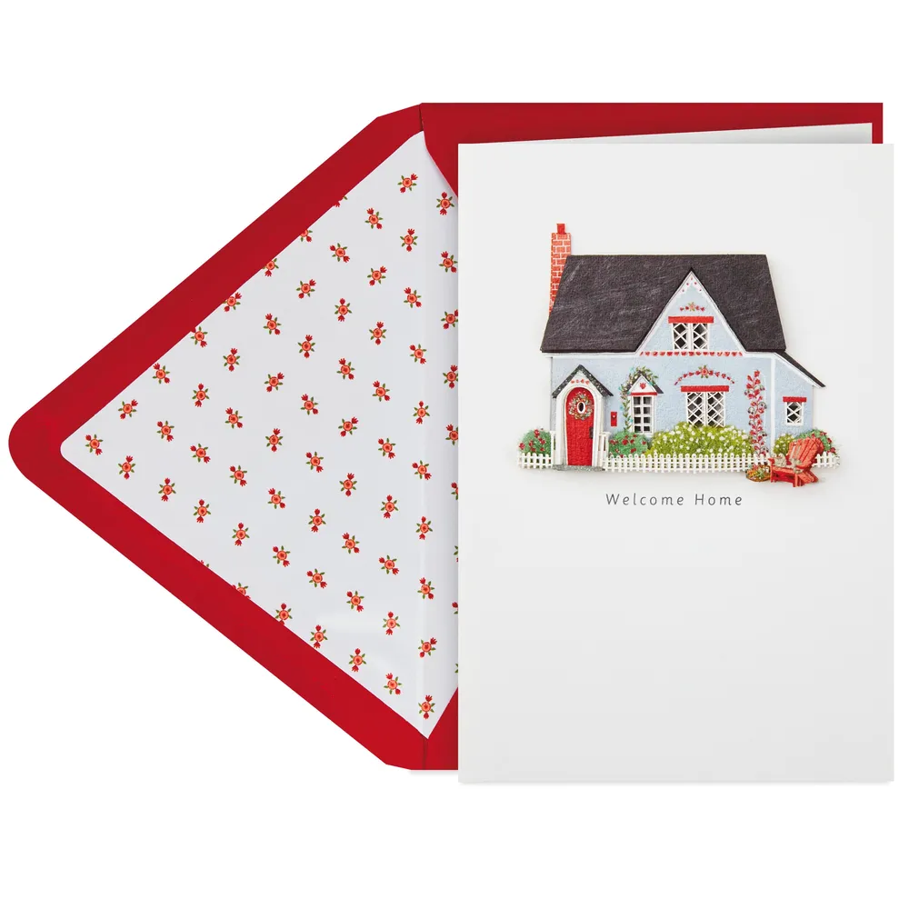 House With Picket Fence New Home Congratulations Card