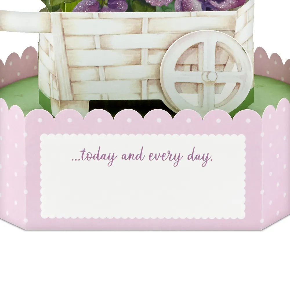 Paper Wonder Pop Up Birthday Card for Women (Cart of Pansies)