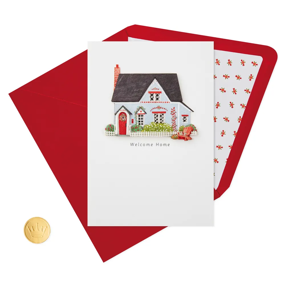 House With Picket Fence New Home Congratulations Card