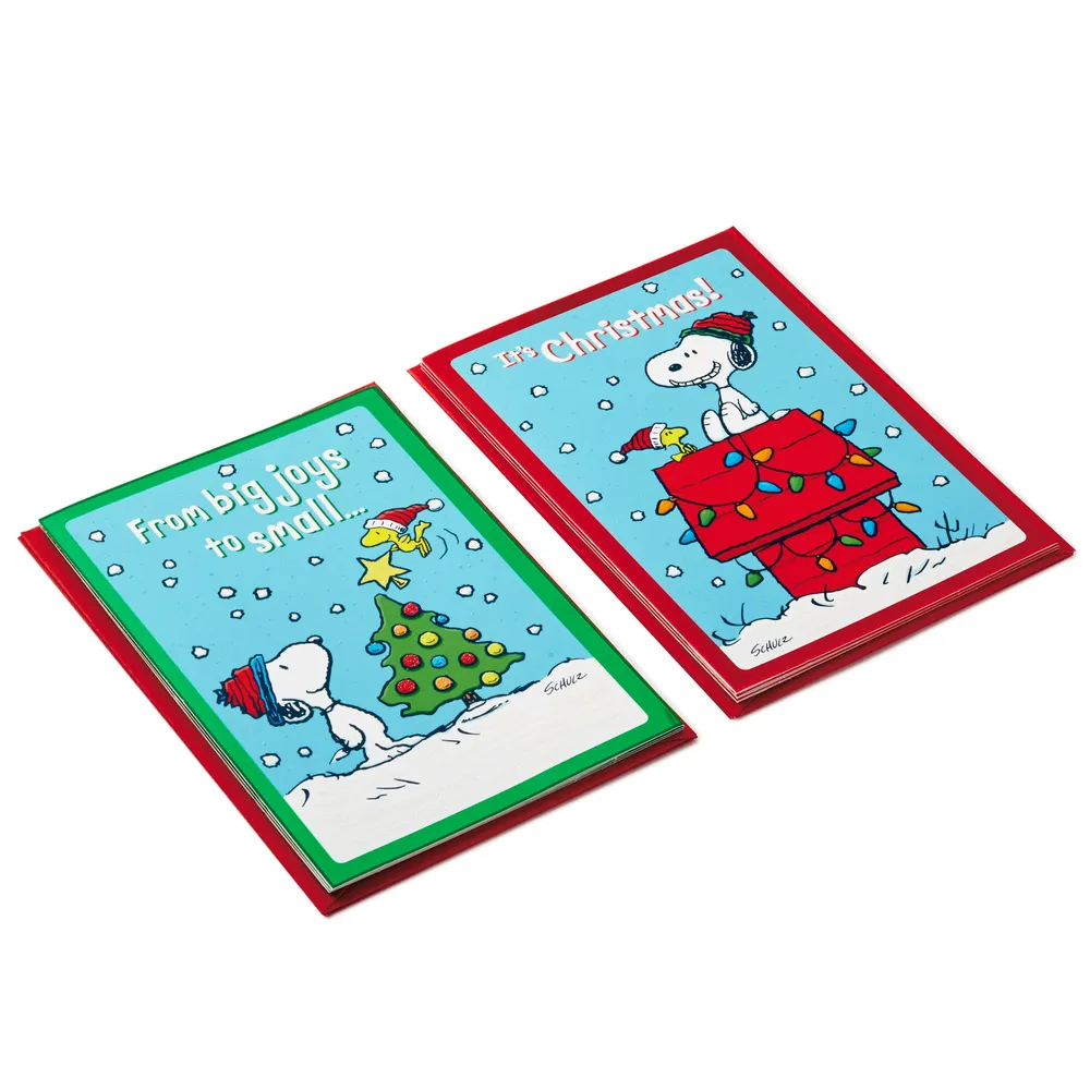 Peanuts Christmas Cards Assortment, Snoopy and Woodstock (6 Cards with Envelopes, 2 Designs)