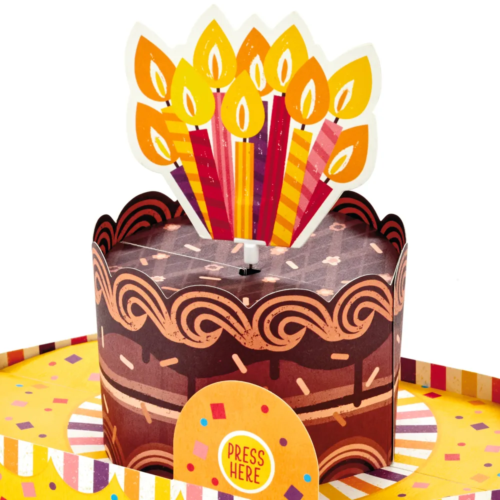 Chocolate Cake Musical 3D Pop-Up Birthday Card With Motion