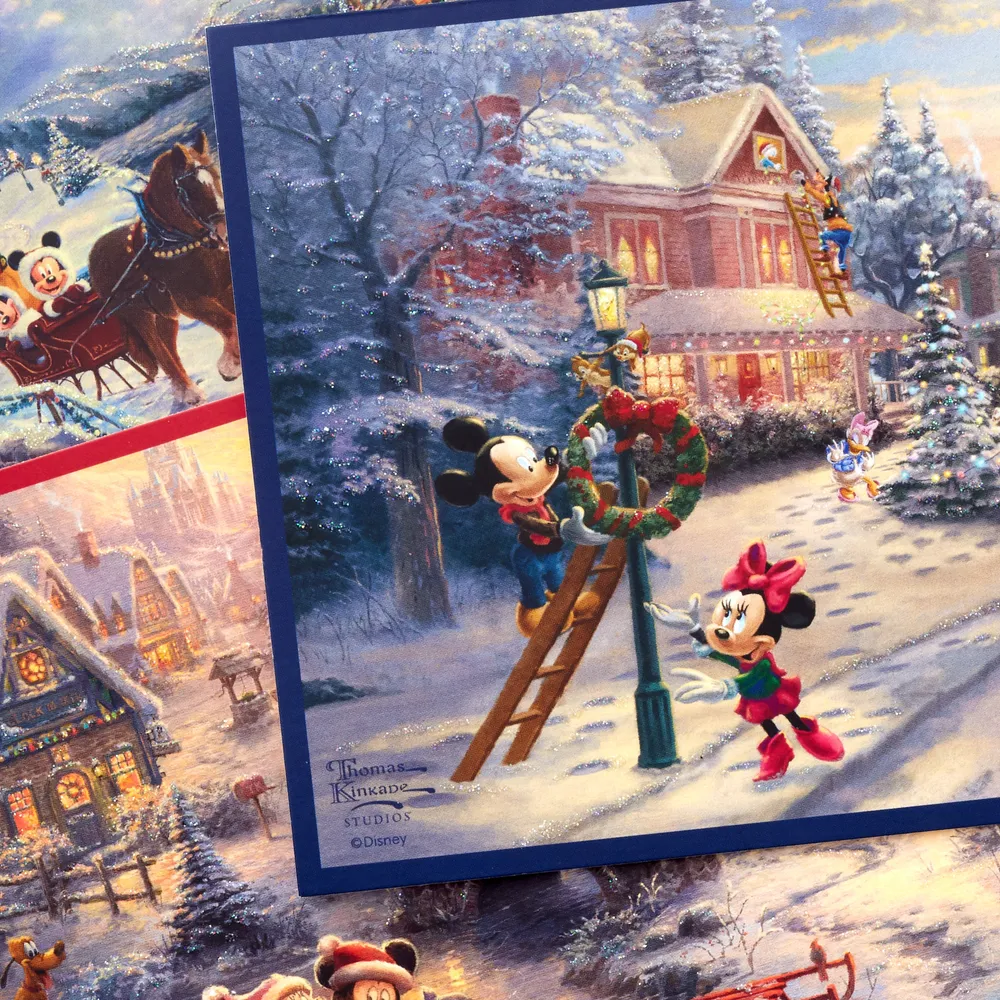 Thomas Kinkade Boxed Christmas Cards Assortment, Mickey Mouse (3 Designs, 24 Christmas Cards with Envelopes)