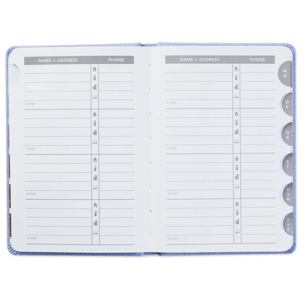 Hardcover Address Book (Blue Chambray)