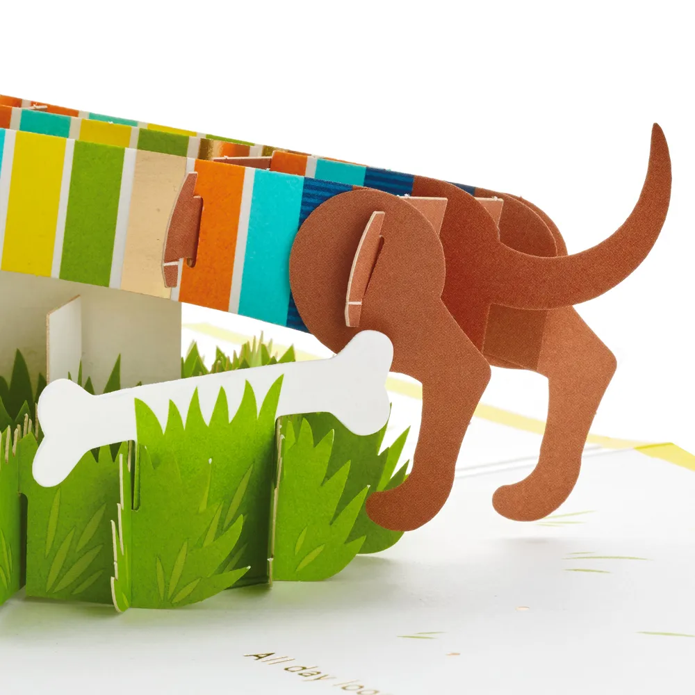 Happy All Day Long Wiener Dog 3D Pop Up Card