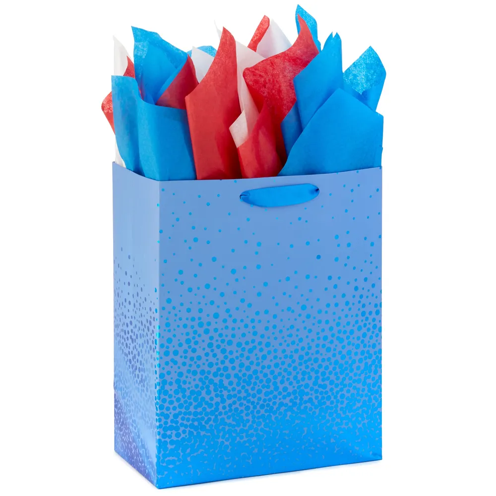 Red, White and Blue Bulk Tissue Paper (120 Sheets) for Gift Bags, Birthdays, Graduations, Christmas, Hanukkah