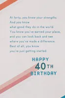 40th Birthday Greeting Card (Beams)