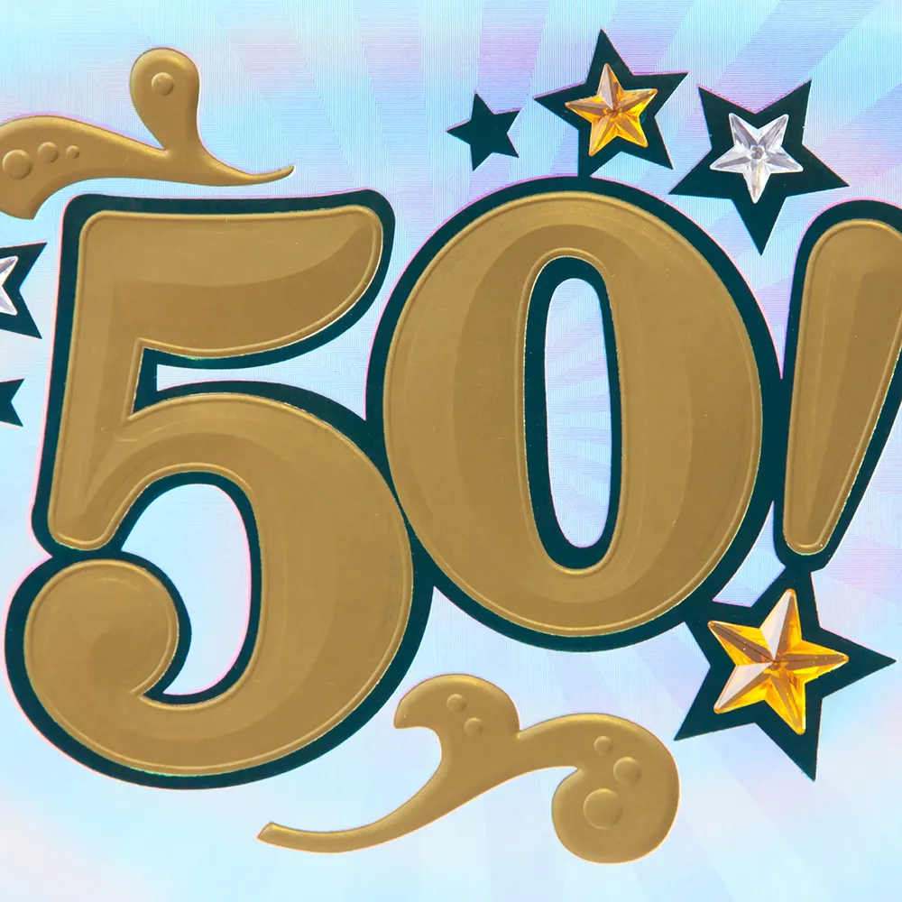 50th Birthday Greeting Card (Bling)