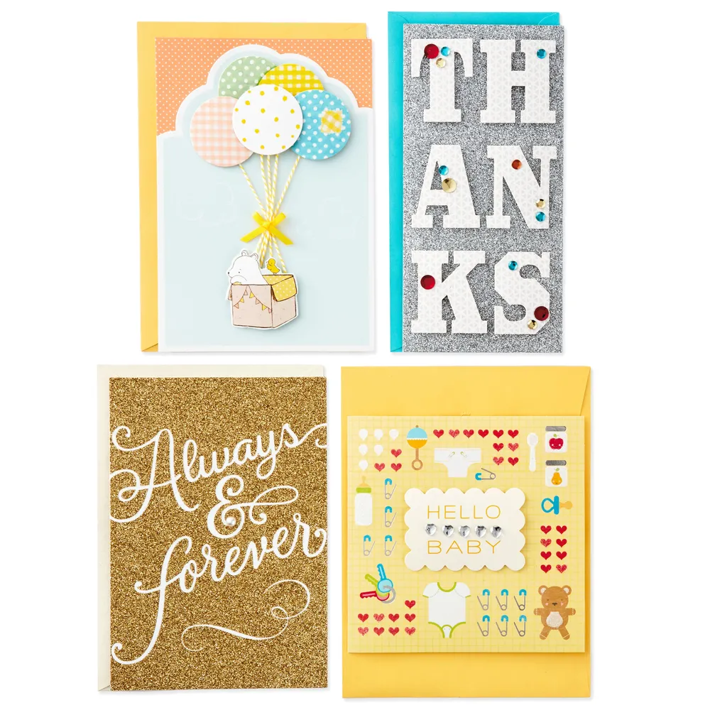All Occasion Handmade Boxed Set of Assorted Greeting Cards with Card Organizer (Pack of 24)—Birthday, Baby, Wedding, Sympathy, Thinking of You, Thank You, Blank