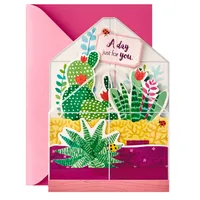 Paper Wonder Displayable Pop Up Birthday Card (Succulents)