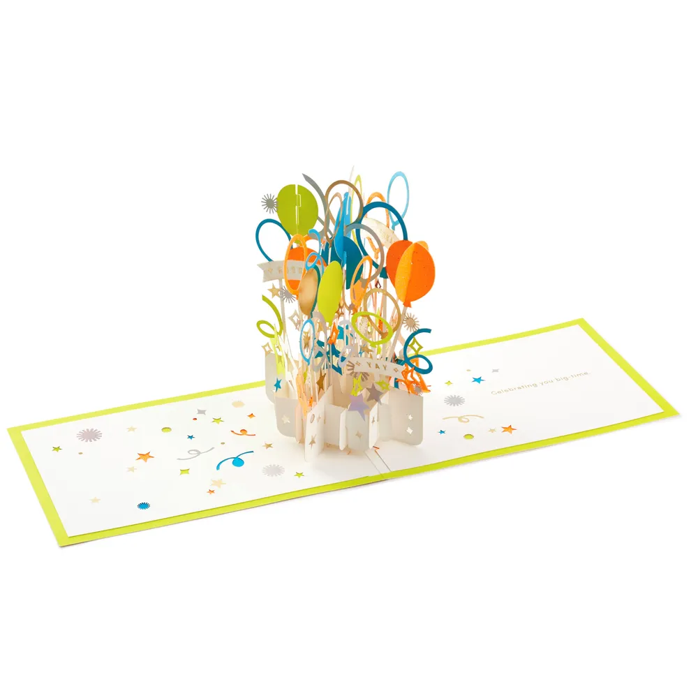 Big-Time Celebration Balloons 3D Pop-Up Card