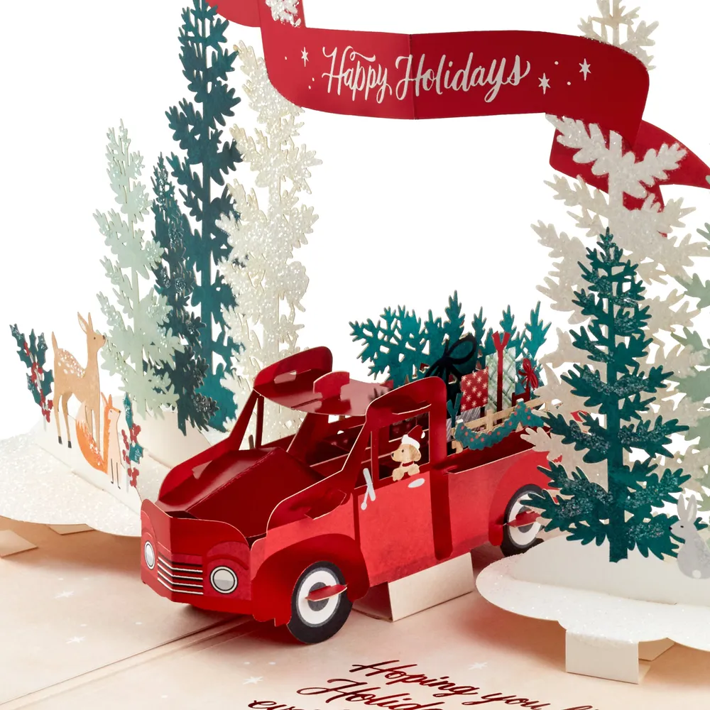 Signature Paper Wonder Pop Up Christmas Card (Red Truck)
