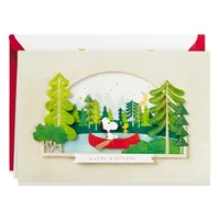 Signature Peanuts Birthday Card (Snoopy Canoe)