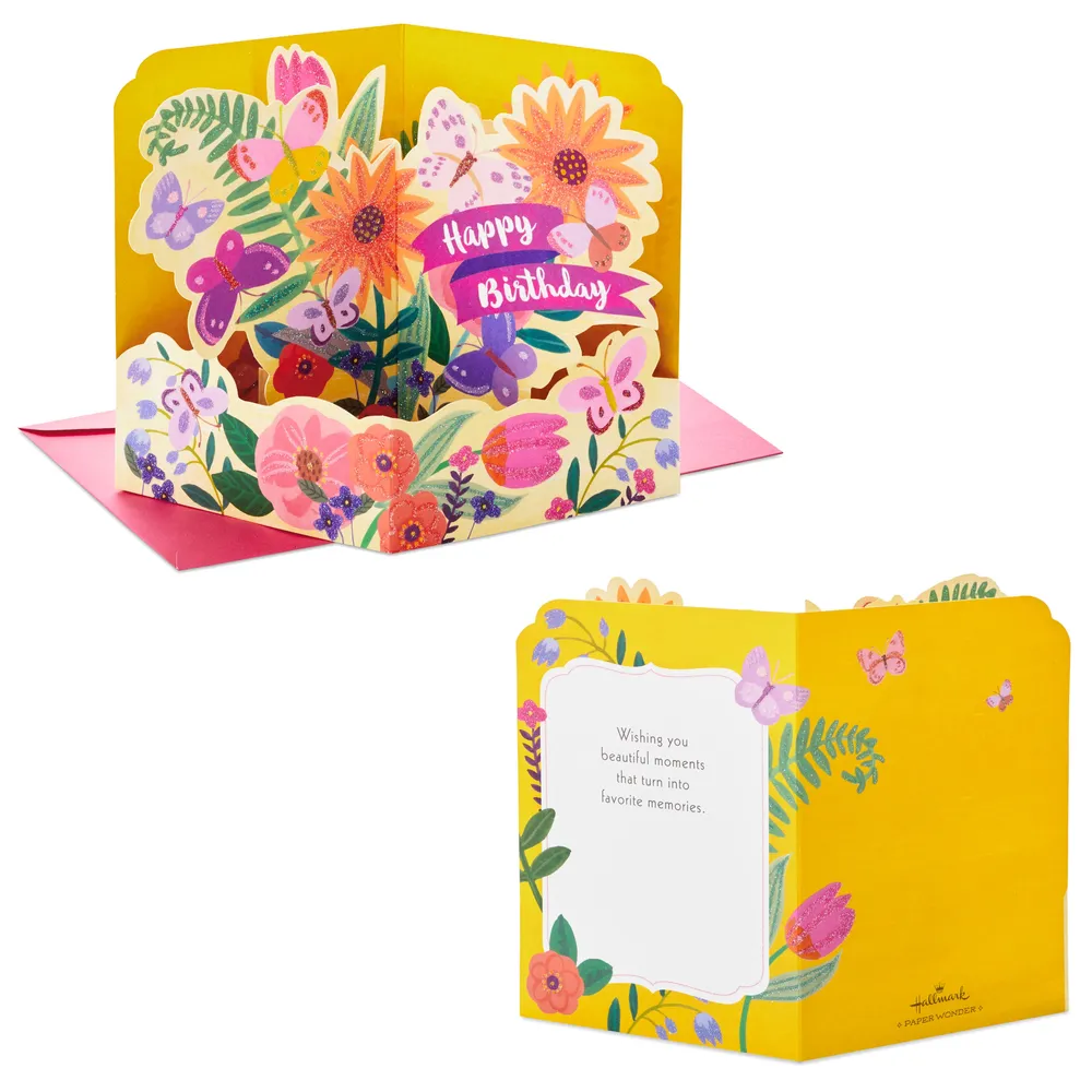 Paper Wonder Pop Up Birthday Card (Butterfly Garden)