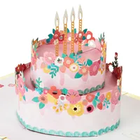 Signature Paper Wonder Pop Up Birthday Card for Women (Floral Birthday Cake)