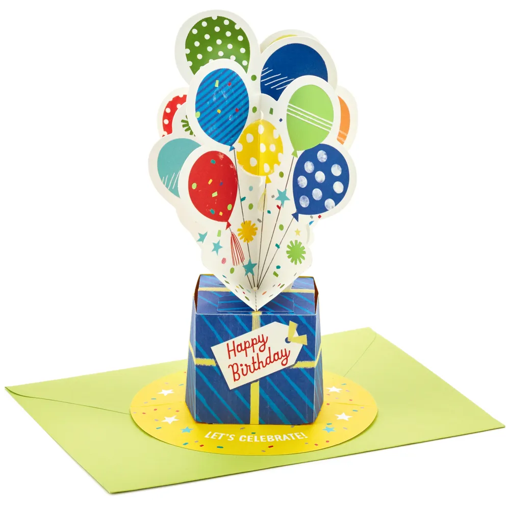 Paper Wonder Birthday Pop Up Card (Balloons)