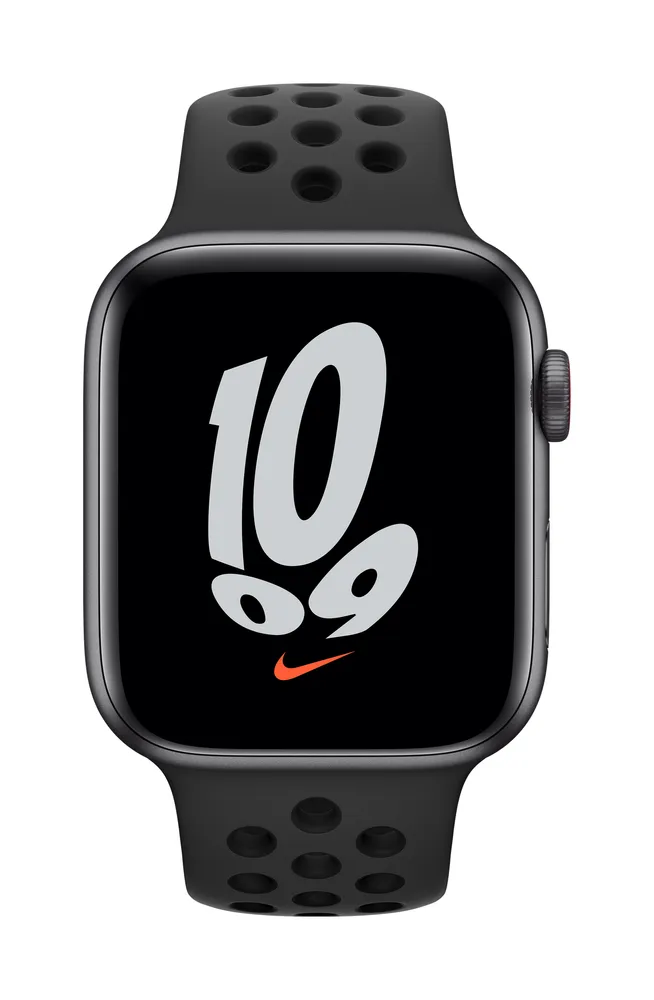 Apple Watch Nike SE GPS + Cellular, Space Grey Aluminium Case with Anthracite/Black Sport Band - Regular