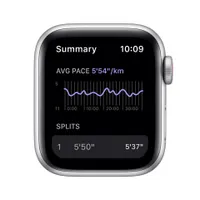 Apple Watch Nike SE GPS + Cellular, Silver Aluminium Case with Pure Platinum/Black Sport Band - Regular