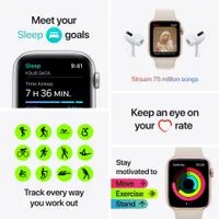 Apple Watch Nike SE GPS + Cellular, Silver Aluminium Case with Pure Platinum/Black Sport Band - Regular