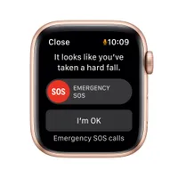 Apple Watch SE GPS + Cellular, Gold Aluminium Case with Starlight Sport Band - Regular