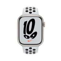 Apple Watch Nike Series 7 Starlight Aluminium Case with Pure Platinum/Black Sport Band