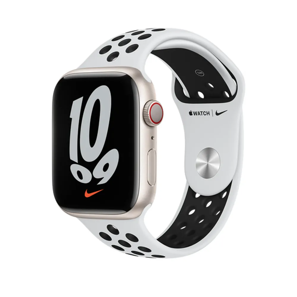 Apple 41mm Pure Platinum/Black Nike Sport Band