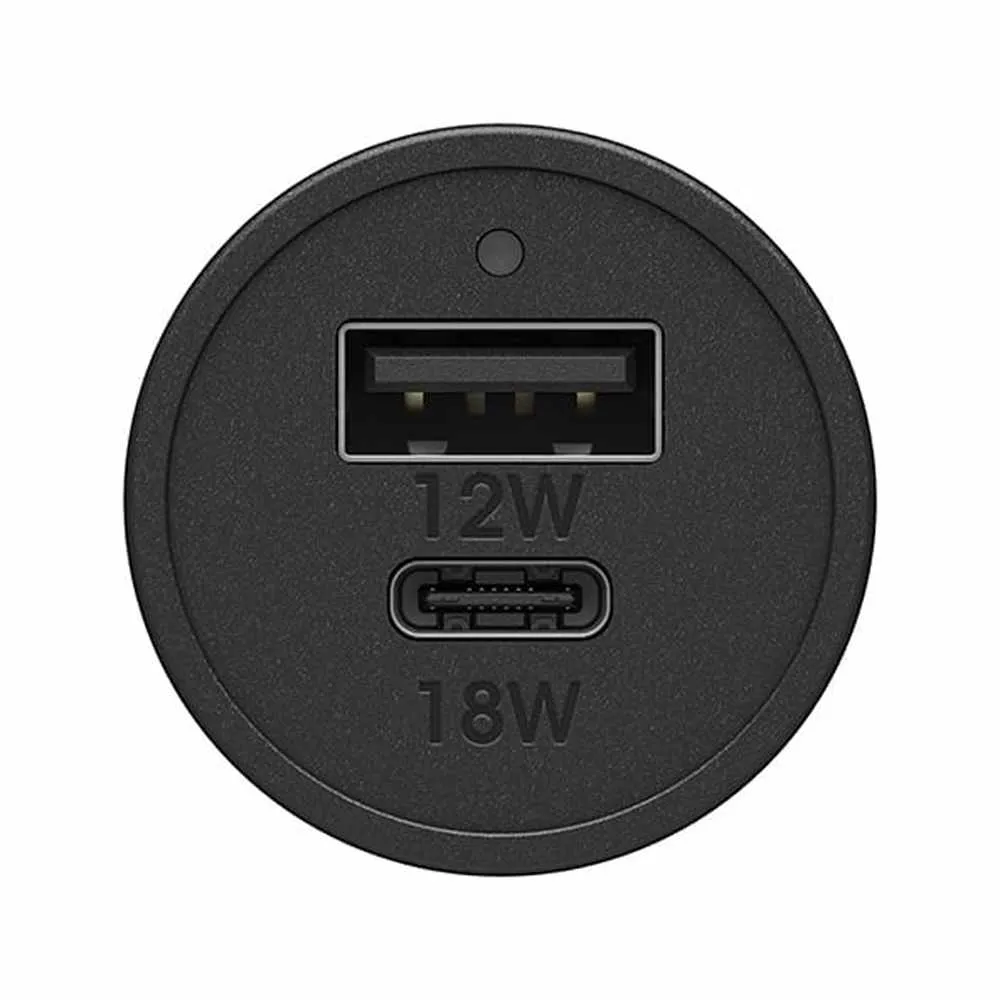 Otterbox Dual Fast Car Charger USB-C 30w (18wPD + USB-A 12w) Black