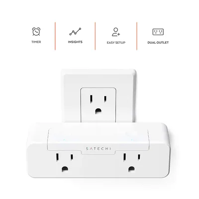 Satechi Dual Smart Plug - White