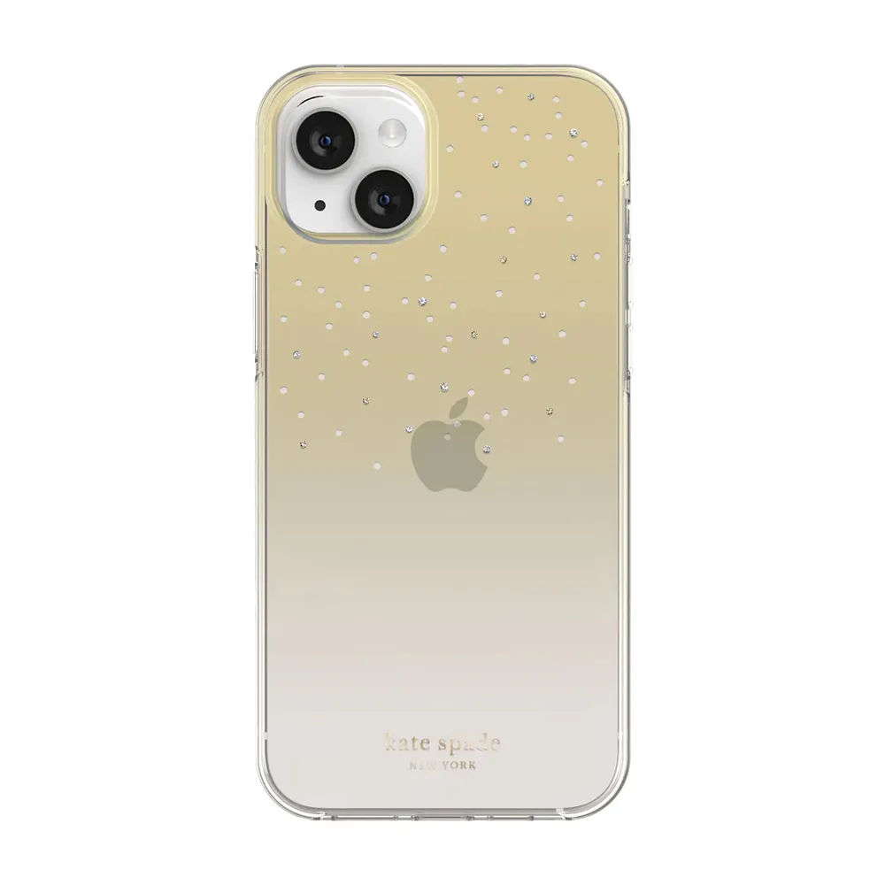 kate spade Protective Hardshell Case for iPhone 14 Plus - Gold Metallic Ombre