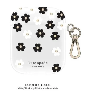 kate spade Flexible Case Scattered Flowers Clear for Airpods