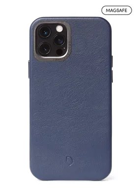 Decoded Leather Backcover iPhone 12/12 Pro  - Navy - Made for MagSafe