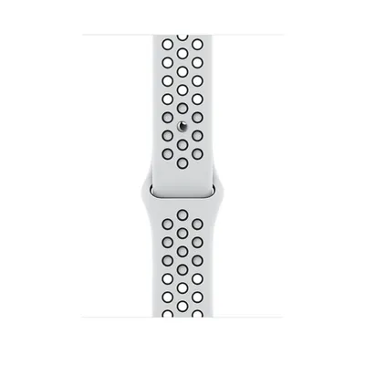 Apple 45mm Pure Platinum/Black Nike Sport Band - Regular