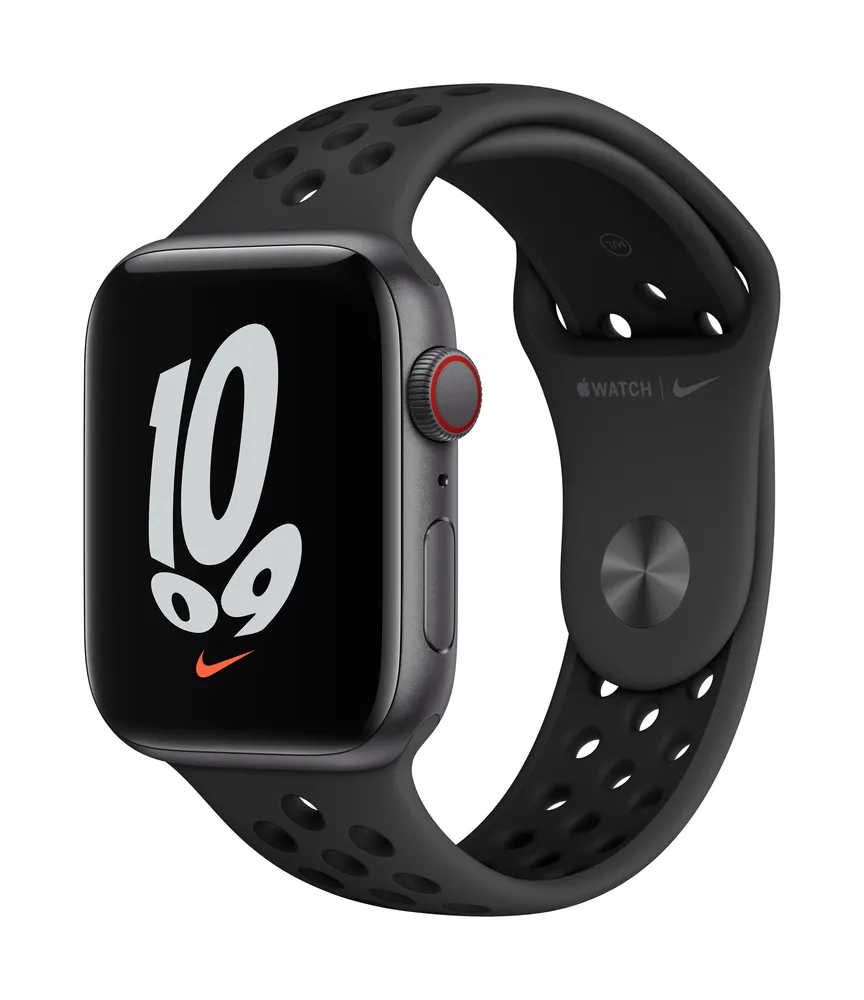 Apple Watch Nike SE GPS + Cellular, Space Grey Aluminium Case with Anthracite/Black Sport Band - Regular