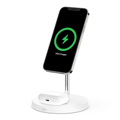 Belkin BOOSTCHARGE Pro 2-in-1 Wireless Charger Stand with MagSafe 15W