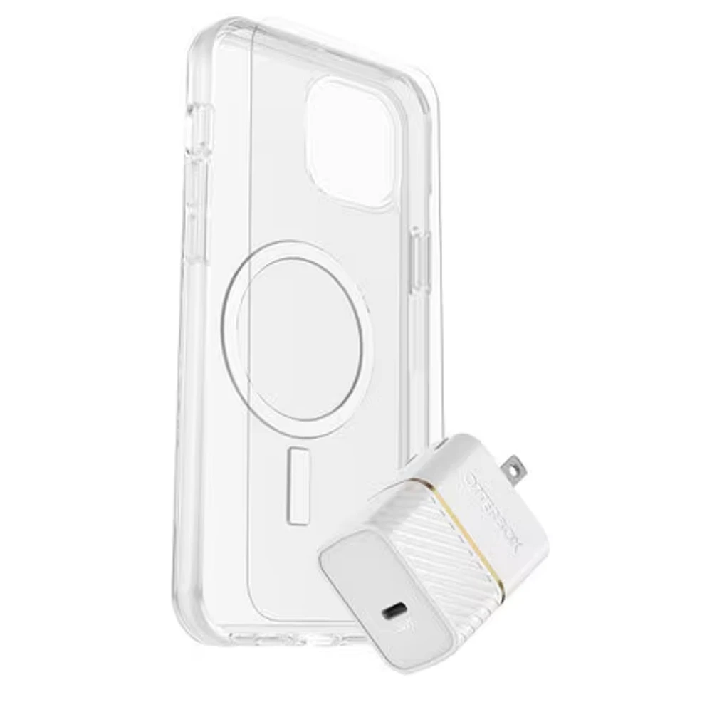 Protection+Power Kit (Symmetry Clear Magsafe Glass+ Wall Charger 30W White) for iPhone 15 Plus