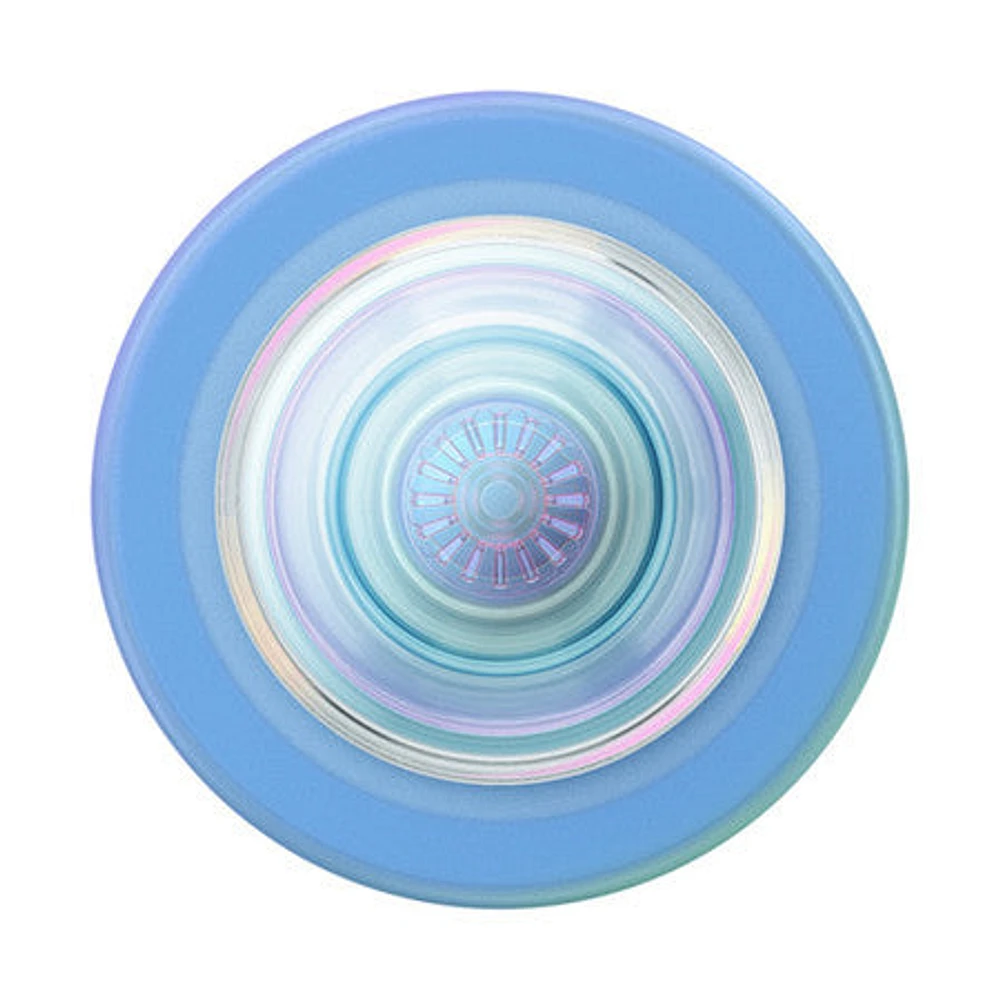 PopGrip For MagSafe Round with Adapter Ring Blue Translucent Opalescent