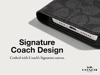 iPhone 15 Pro Coach Folio Signature C Case - Charcoal