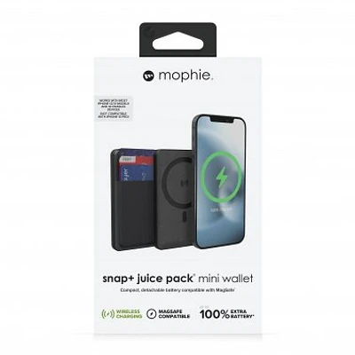 mophie universal battery snap+ juice pack mini wallet - black